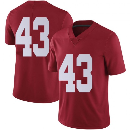 Alabama Crimson Tide Youth A.J. Gates #43 No Name Crimson NCAA Nike Authentic Stitched College Football Jersey OM16M06DZ